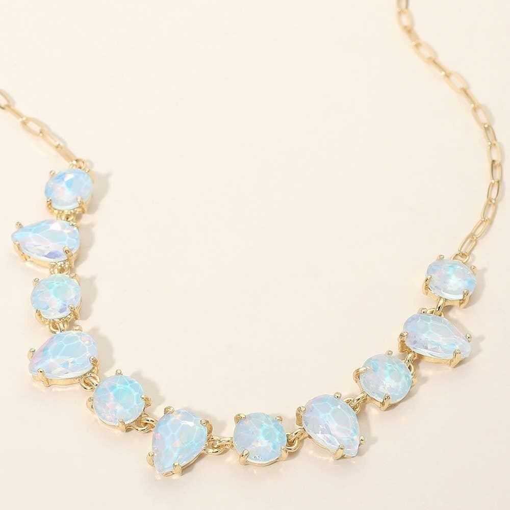Bomb party jewel candy inspired necklace: Aqua Opal